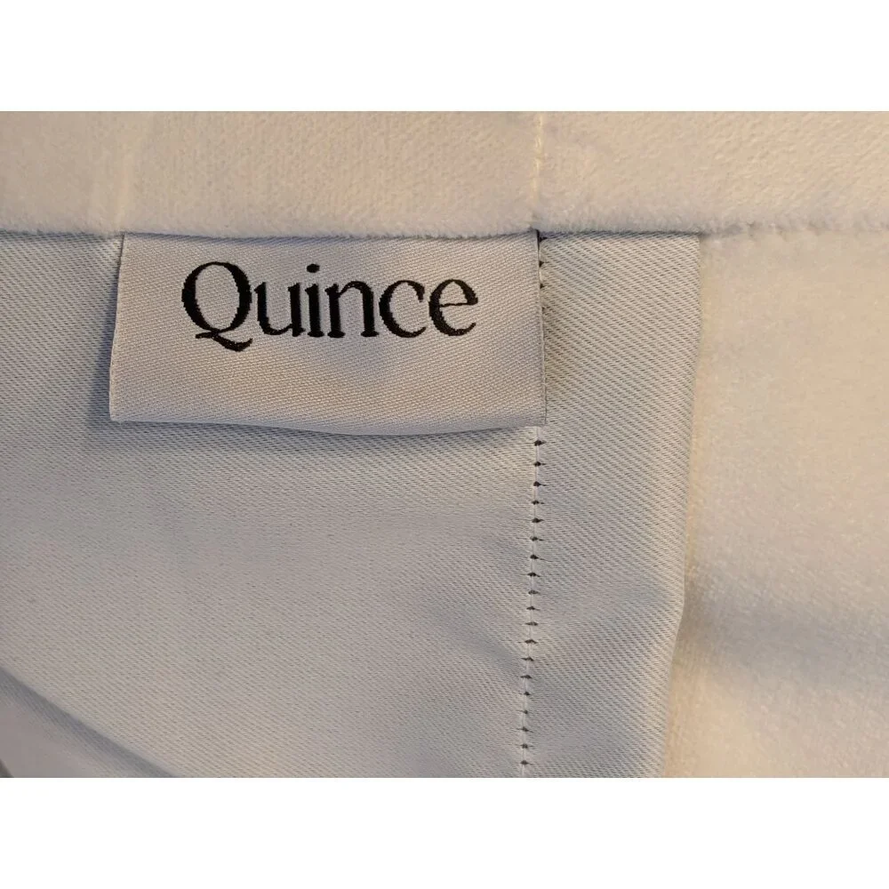 Quince Cotton Velvet Room Darkening Curtain Color White Size 48x84 -NEW-